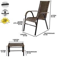 Conjunto Cadeiras Mesa De Centro Bela Edícula Argila - 3