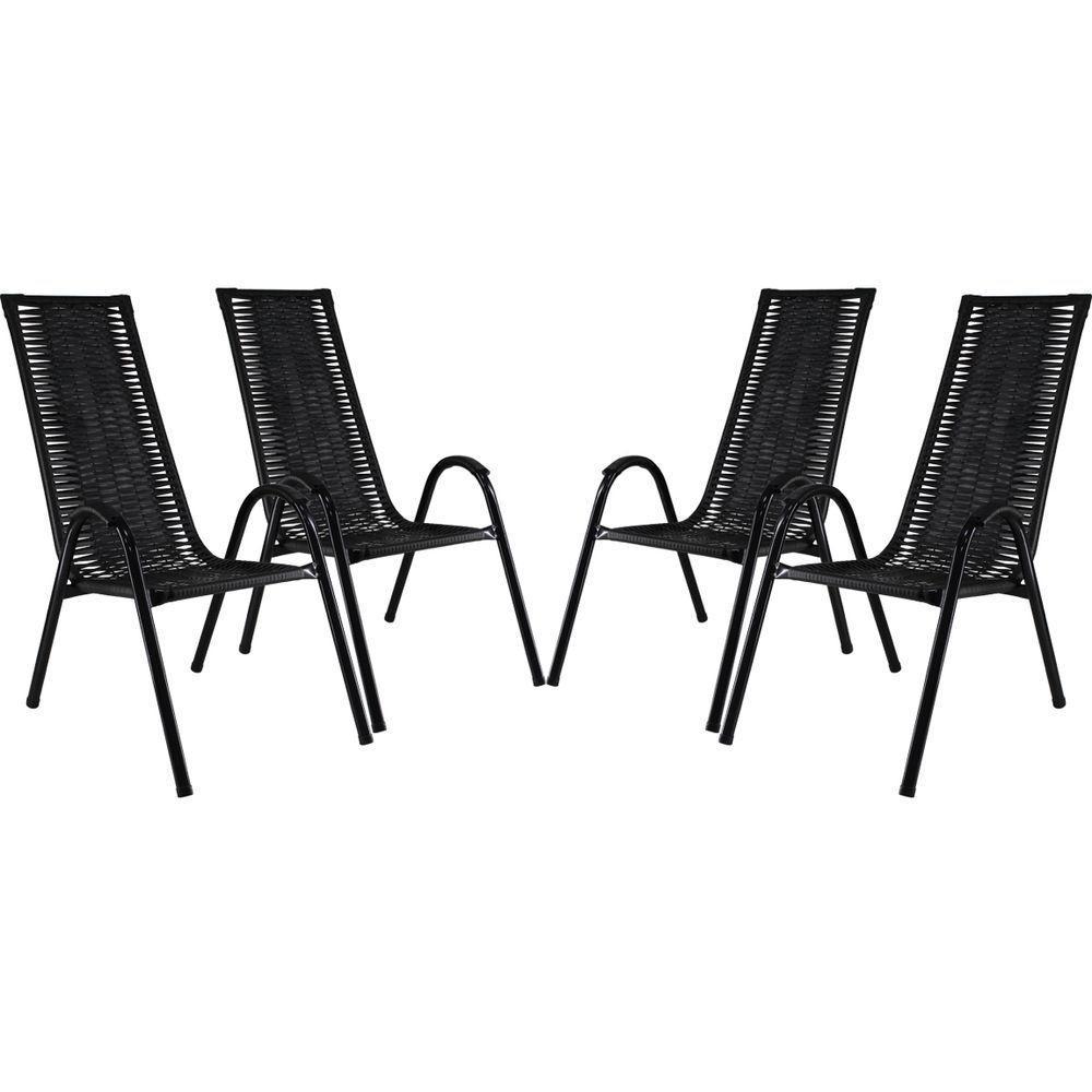 Conjunto Cadeiras Canadá Preta Artesanal, Varanda Edícula - 1