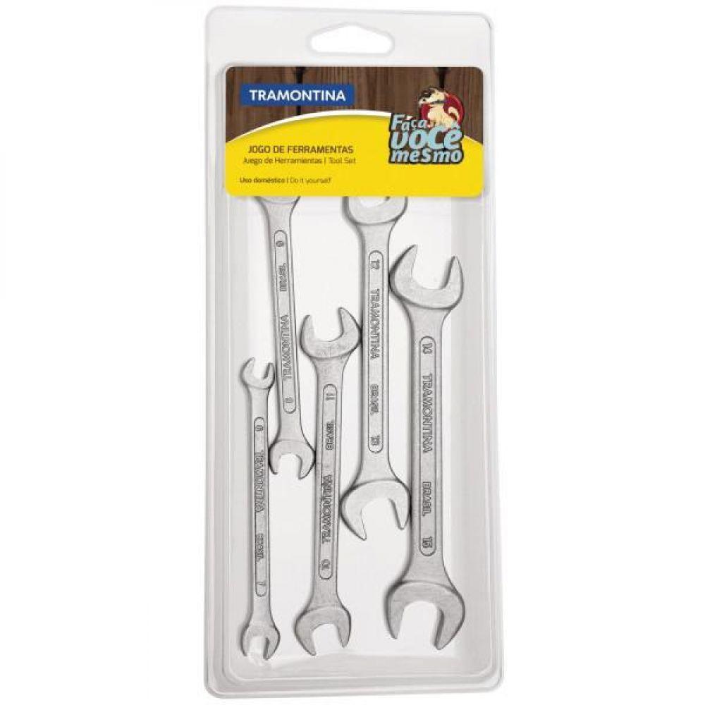 Jogo de Chaves Fixas Tramontina Aço Especial Cromado 5 Peças - 1