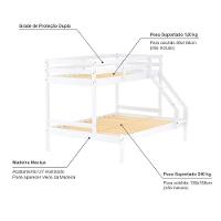 Beliche Com Cama Casal Slim Rb Madeira Maciça Branco Housin