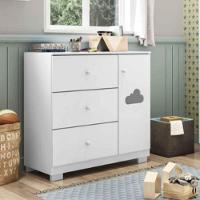 Cômoda Sapateira Infantil Ava 1 Porta E 3 Gavetas Branco - 2