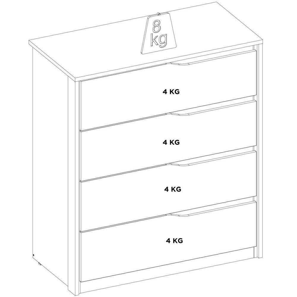 Cômoda Aria 4 Gavetas Amêndola - 4