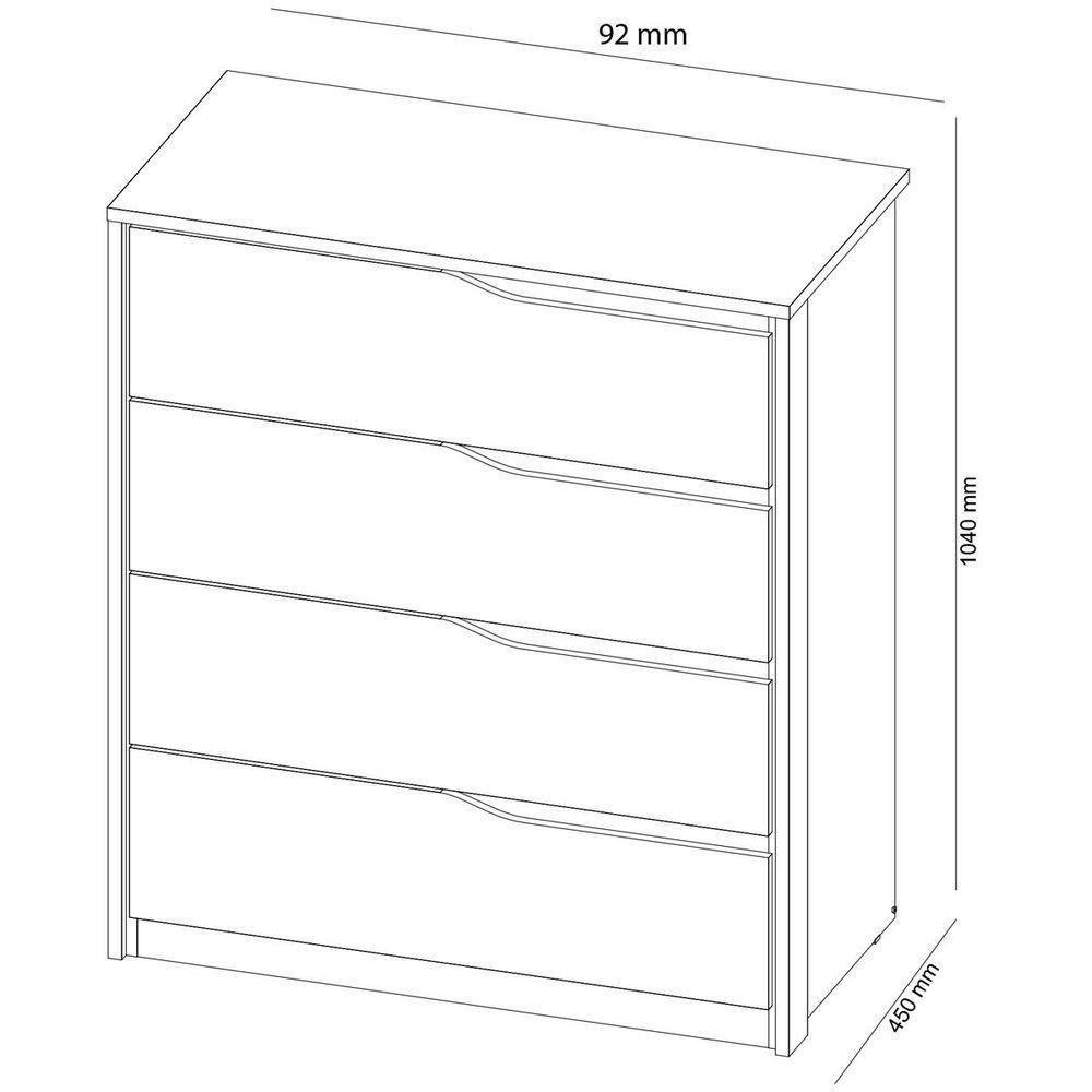 Cômoda Aria 4 Gavetas Amêndola - 6