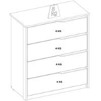 Cômoda Aria 4 Gavetas Amêndola