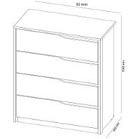 Cômoda Aria 4 Gavetas Amêndola - 6