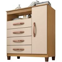 Cômoda Sapateira Cannes 4 Gavetas 1 Porta Carvalho Americano-off White - 1