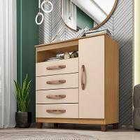 Cômoda Sapateira Cannes 4 Gavetas 1 Porta Carvalho Americano-off White - 3