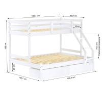 Beliche Com Cama Casal Slim Rb Com 02 Gavetas Madeira Maciça Branco Housin