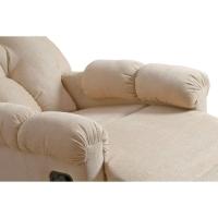 Poltrona Reclinável p/ Sala Atlanta Pietra Zero Wall c/ Giro e Balanço Courano Bege - Probel - 3