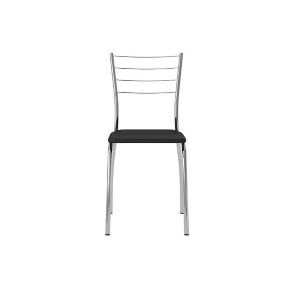 Cadeira Sala de Jantar 1700 Kit Aço 2 Uni Prata - Assento Courano Branco - Carraro - 3