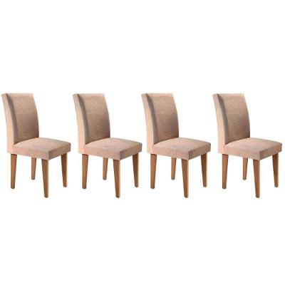 Cadeira Sala De Jantar Grécia Kit 4 Un Imbuia linho Turim - Rufato