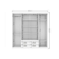 Guarda Roupa Casal 8 Portas e 4 Gavetas c/ Pés Nápoles Branco - Santos Andirá - 3