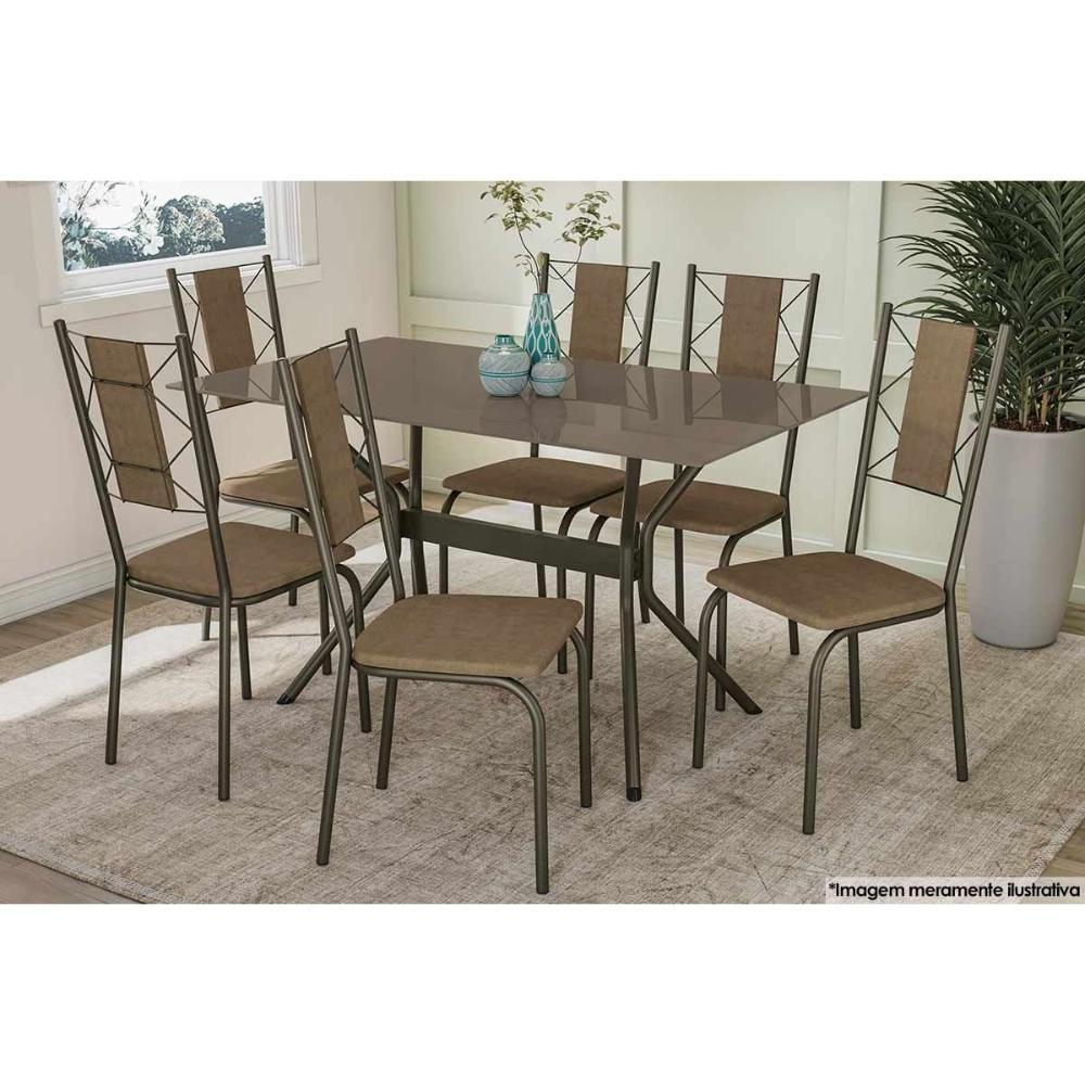 Cadeira Sala De Jantar Lisboa 2c076 Aço Kit 2 Uni Bronze capuccino 31 - 2