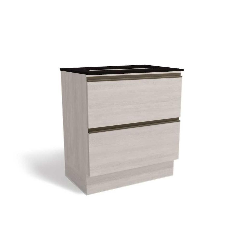 Balcão de Cozinha Maxxi G755 p/Cooktop 2 Gavetas c/Tampo 80cm Branco/Preto - Kappesberg - 1