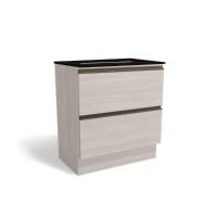 Balcão de Cozinha Maxxi G755 p/Cooktop 2 Gavetas c/Tampo 80cm Branco/Preto - Kappesberg - 1