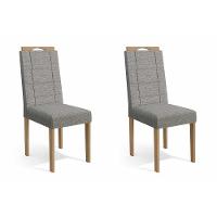 Cadeira Sala de Jantar 2CAD150 Maira Kit 2 Un Eucalipto/Cinza Mesclado A031 - Kappesberg - 1