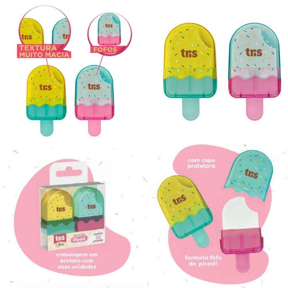 Borracha Picolé Holic Fofurices - Estojo Com 2 Un. - Tris - 1