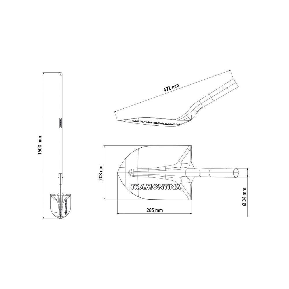 Pá De Bico Tramontina 470-20 Em Aço Com Cabo De Madeira 120 Cm - 6