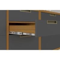 Módulo Cozinha Nesher Imperatriz Paneleiro Torre Quente 2Fornos c/1 Pta e 3Gavs 70cm Freijo/Off White-Nesher