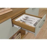 Gabinete p/Pia Cozinha Balcão Princesa 1Porta e 2Gavetas c/ Tampo 120cm Freijo/Off White - Nesher - 2