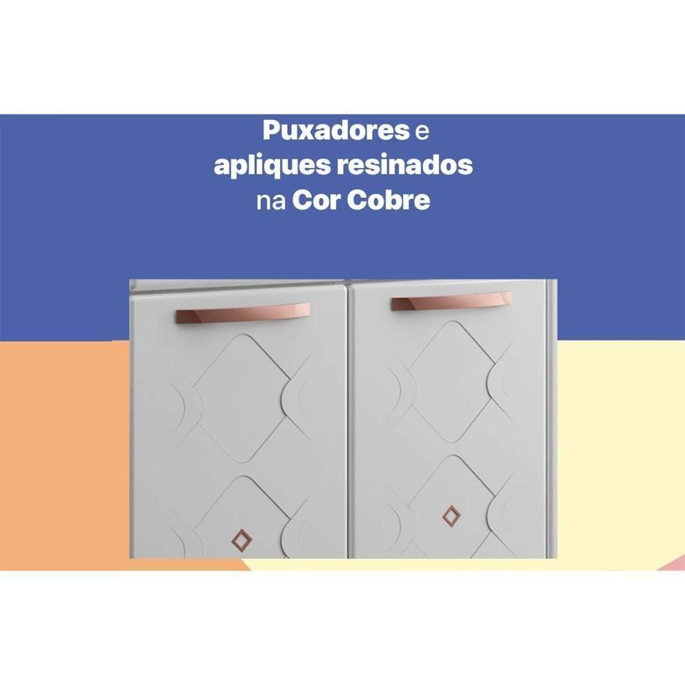 Gabinete p/Pia Cozinha Balcão Mirage New Aço 3 Portas e 3 Gavetas c/Tampo 120cm Branco/Preto - Telasul - 2