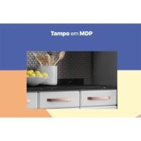 Gabinete p/Pia Cozinha Balcão Mirage New Aço 3 Portas e 3 Gavetas c/Tampo 120cm Branco/Preto - Telasul - 5