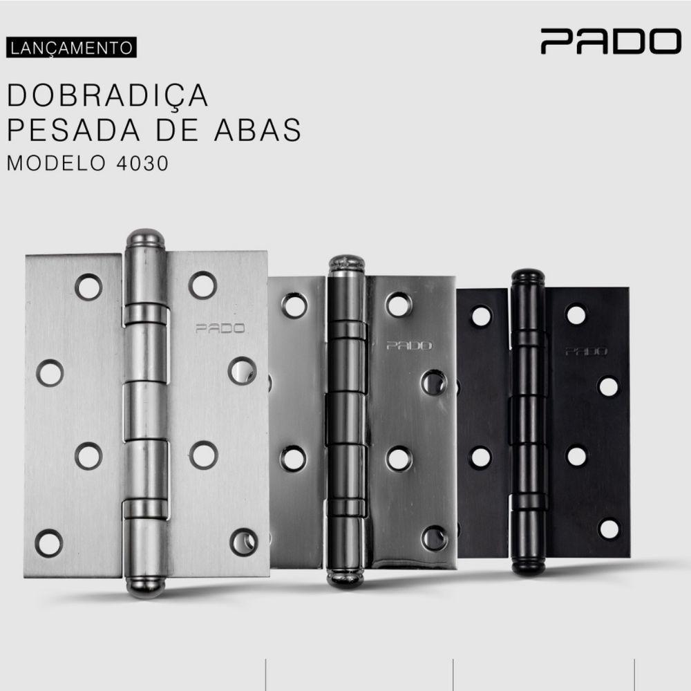 Dobradiça Porta Pado 4030 Inox Escovada Rolamentada 4 Peças - 5