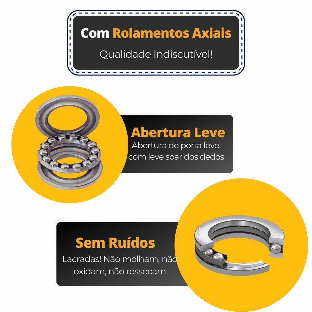 Dobradiça Porta Pado 4030 Inox Escovada Rolamentada 4 Peças - 8