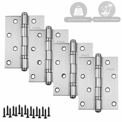 Dobradiça Porta Pado 4030 Inox Escovada Rolamentada 4 Peças
