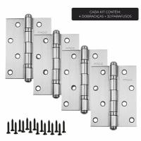 Dobradiça Porta Pado 4030 Inox Escovada Rolamentada 4 Peças - 2