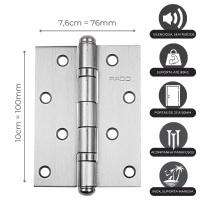 Dobradiça Porta Pado 4030 Inox Escovada Rolamentada 4 Peças - 3