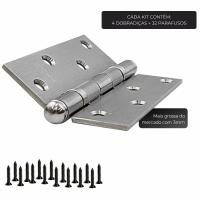 Dobradiça Porta Pado 4030 Inox Escovada Rolamentada 4 Peças - 7