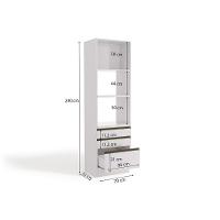 Paneleiro De Cozinha Maxxi G750 Torre Quente C- 1 Porta E 3 Gavetas 70cm Nogal - Kappesberg - 4