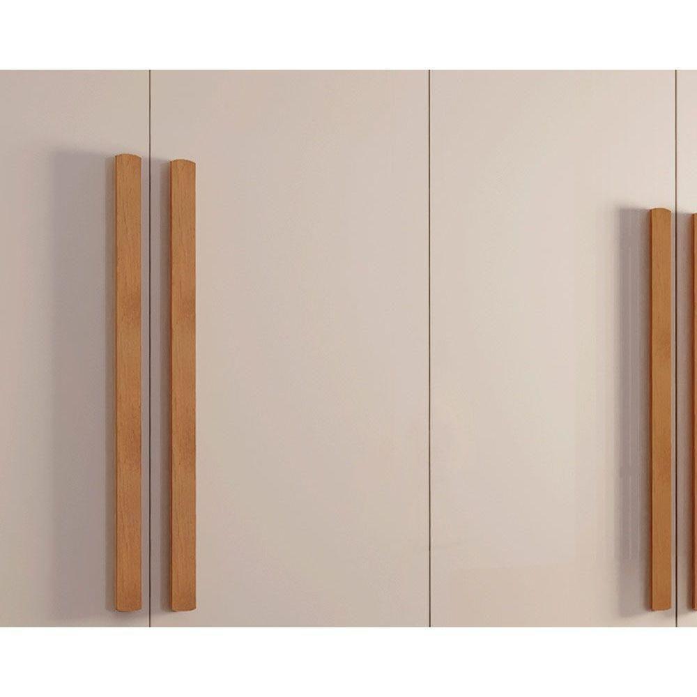 Guarda Roupa Solteiro 4 Portas e 3 Gavetas Império Naturale/Off White - Rufato - 4