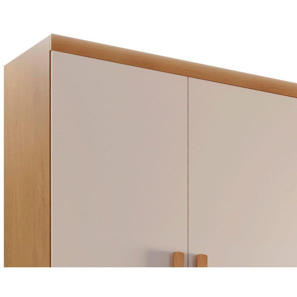 Guarda Roupa Solteiro 4 Portas e 3 Gavetas Império Naturale/Off White - Rufato - 5