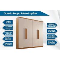 Guarda Roupa Solteiro 4 Portas e 3 Gavetas Império Naturale/Off White - Rufato - 2