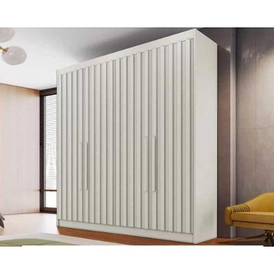 Guarda Roupa Solteiro Potente 4 Portas Abrir 3 Gavetas Off White MDF Europa