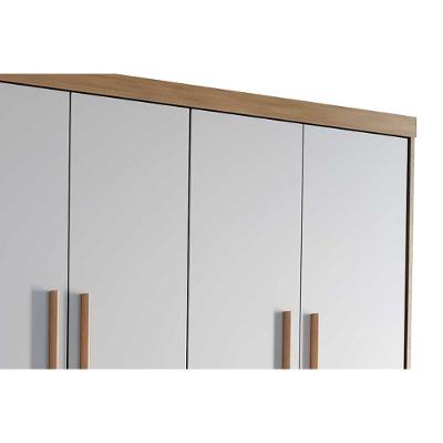 Guarda Roupa Solteiro 6 Portas de Abrir 2 Gavetas Naturale MDP Rufato