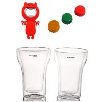 Jogo Cerveja 2 Copos 350ml 3 Tampas Ajustáveis E 1 Abridor - 1