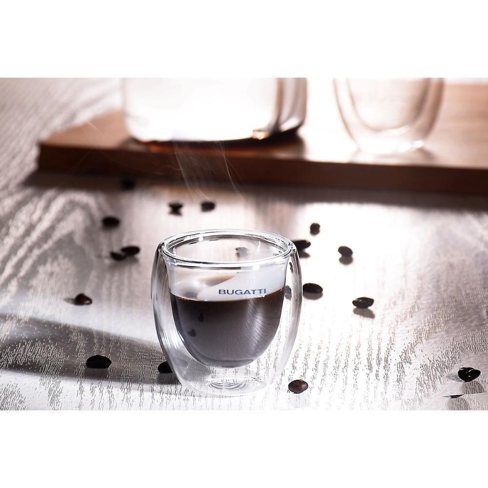 Jogo 6 Copos De Café De Vidro Parede Dupla 80ml Bugatti - 4