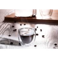 Jogo 6 Copos De Café De Vidro Parede Dupla 80ml Bugatti