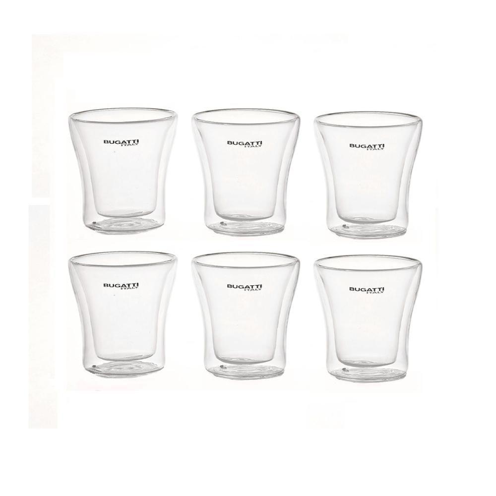 Jogo 6 Copos De Shots De Parede Dupla 100ml Bugatti - 1