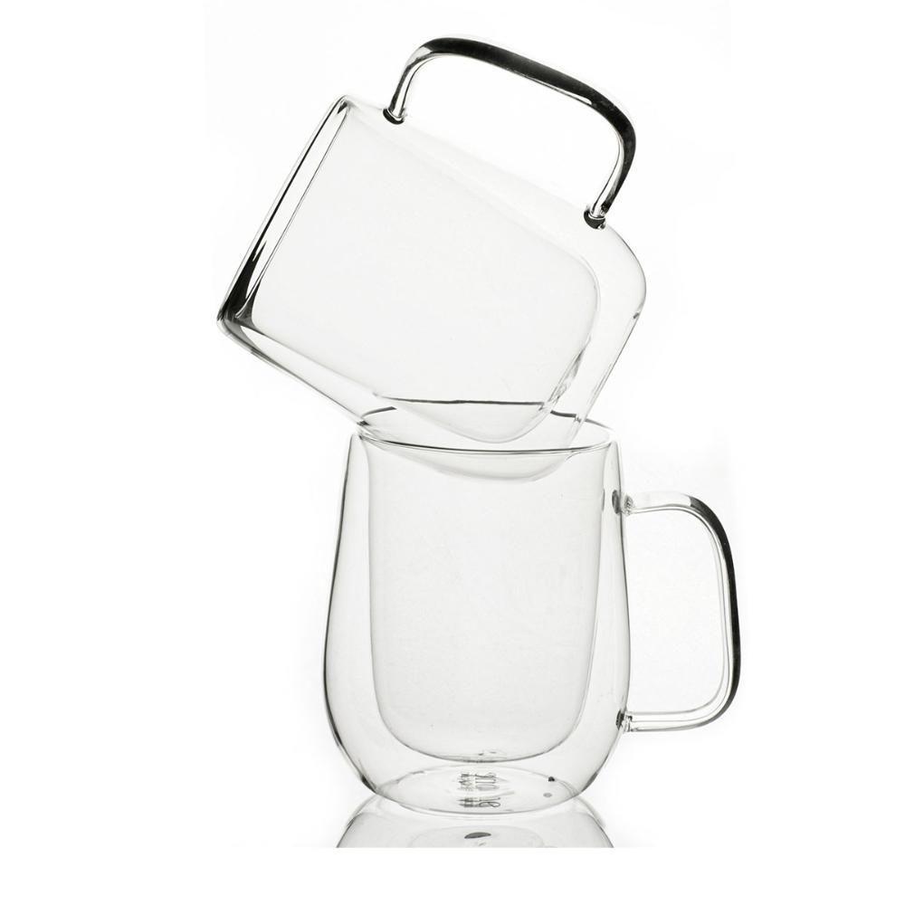 Jogo 6 Copos Parede Dupla Com Alça 350ml Borossilicato - 3