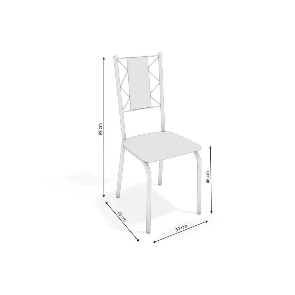 Cadeira Sala de Jantar Lisboa 4C076 Aço Kit 4 Uni Niquel/Nude 16 - Kappesberg - 3