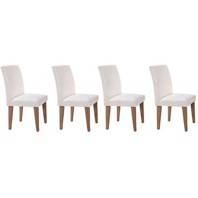 Cadeira Sala De Jantar Grécia Kit 4 Un Imbuia/bege Turim - Rufato