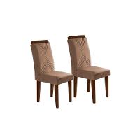 Cadeira Sala De Jantar Amsterdã Madeira Kit 2 Un Capuccino-animale Chocolate - Rufato - 1