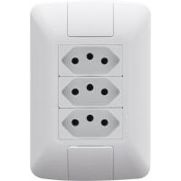 Placa 4x2+ 3 Tomadas 2p+t 20a-250v Branco Branco - 250v - 1