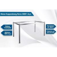 Sala de Jantar Completa Reno c/ Tampo Vidro 150x80cm e 6 Cairas Portugal Cromada - Assento Branco 106 - Kappesberg - 2