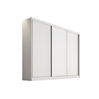 Guarda Roupa Casal Arezzo Plus 3 Portas de Correr 6 Gavetas Branco MDF Novo Horizonte