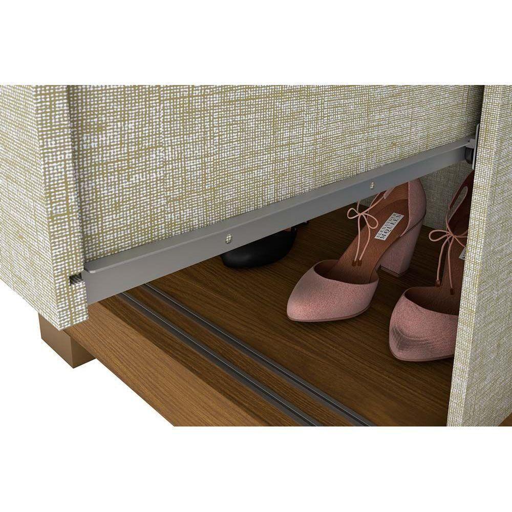 Guarda Roupa Casal 2 Portas de Correr e 3 Gavetas c/ Espelho e Pés Verg Branco/Rosa - Henn - 9